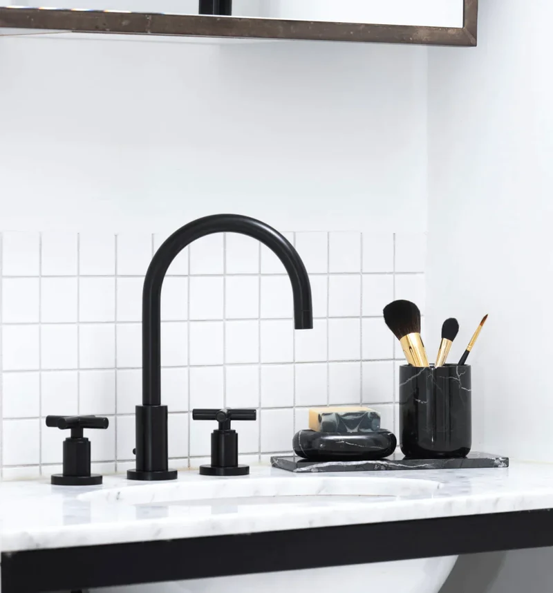 Porte-Brosse à Dents en Marbre Noir