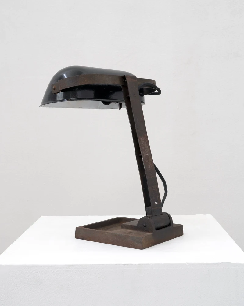 Vintage Cast Iron Bankers Table Lamp, c.1930