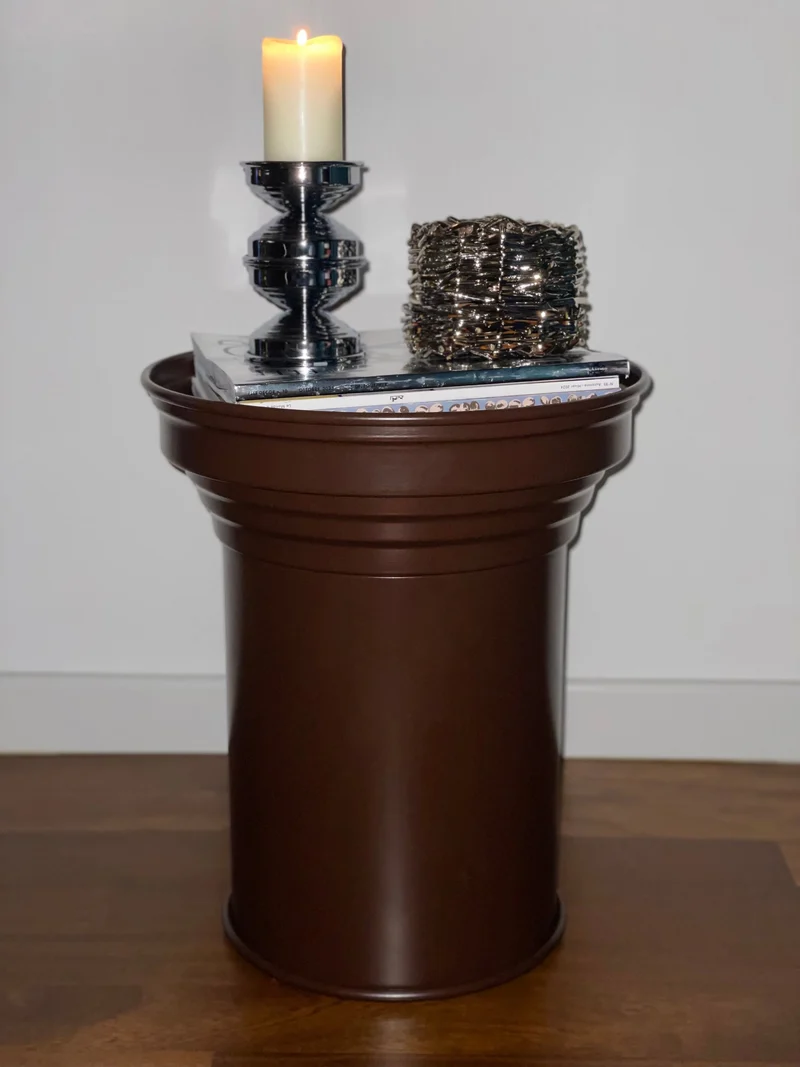 Contemporary Coffee Table in Aluminum - Chocolate Brown Matt Collection