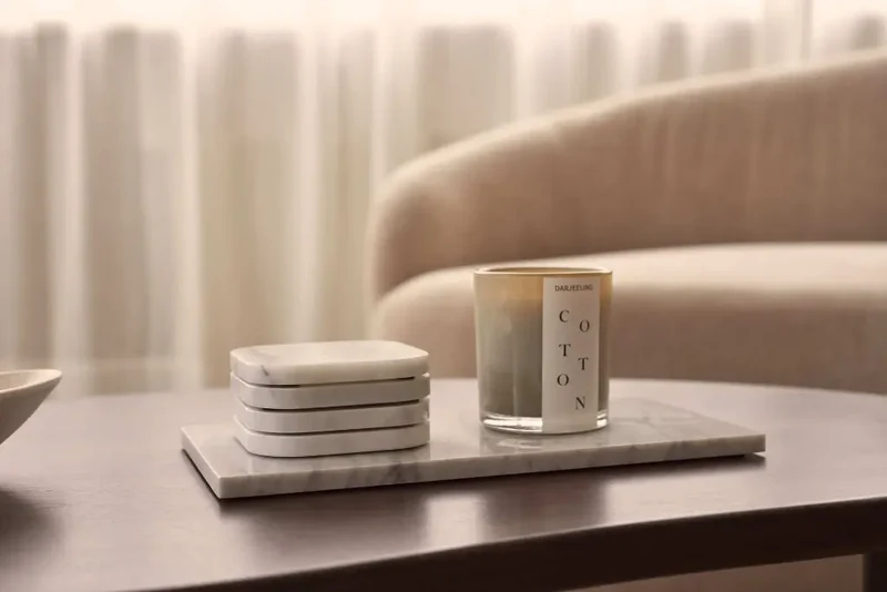 Plateau en Marbre Blanc (Moyen)