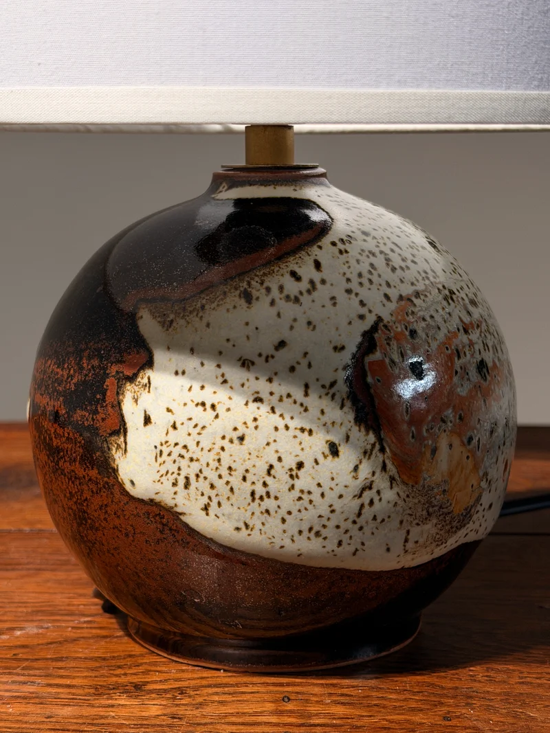 Vintage Stoneware Table Lamp, La Borne, France, circa 1970