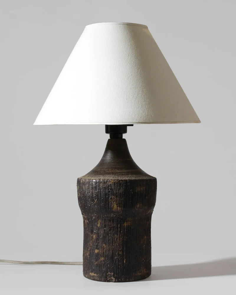 Vintage Textured Ceramic Table Lamp By Ole Bjørn Krüger, 1960s, Denmark