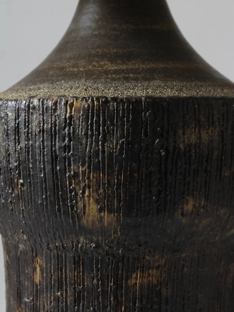 Vintage Textured Ceramic Table Lamp By Ole Bjørn Krüger, 1960s, Denmark