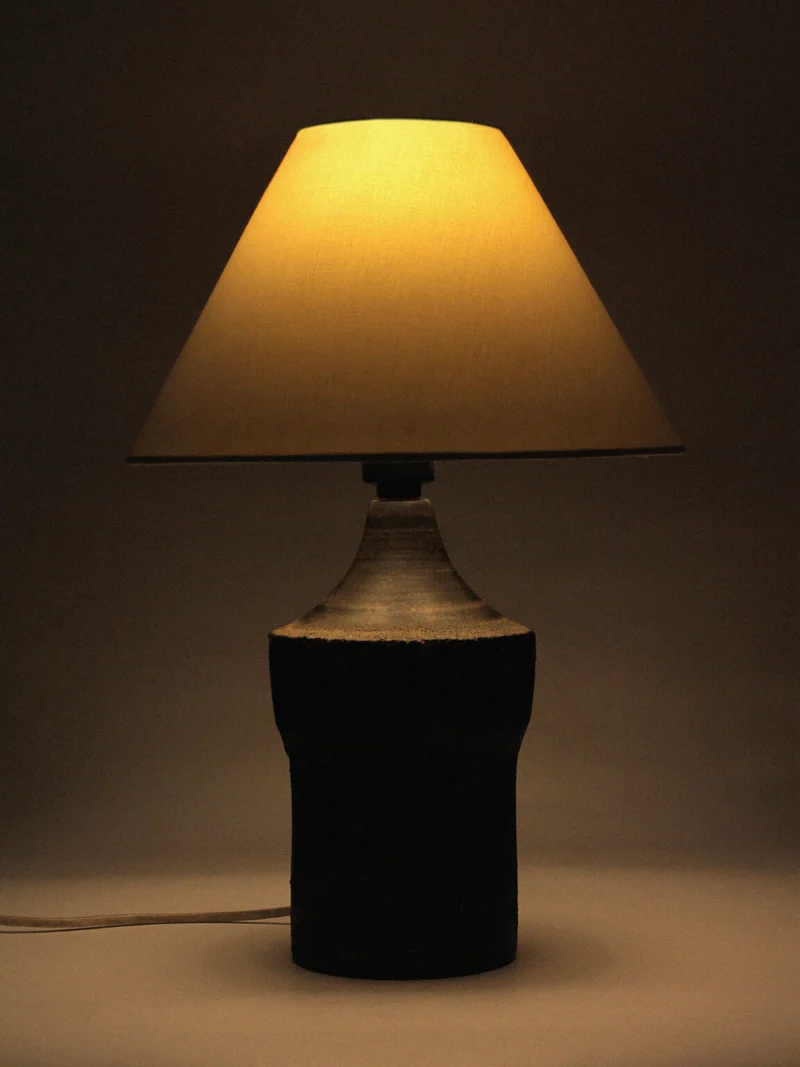 Vintage Textured Ceramic Table Lamp By Ole Bjørn Krüger, 1960s, Denmark