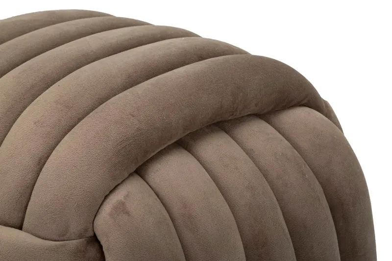 Pouf en velours gris – Siège d'appoint rembourré Sofy