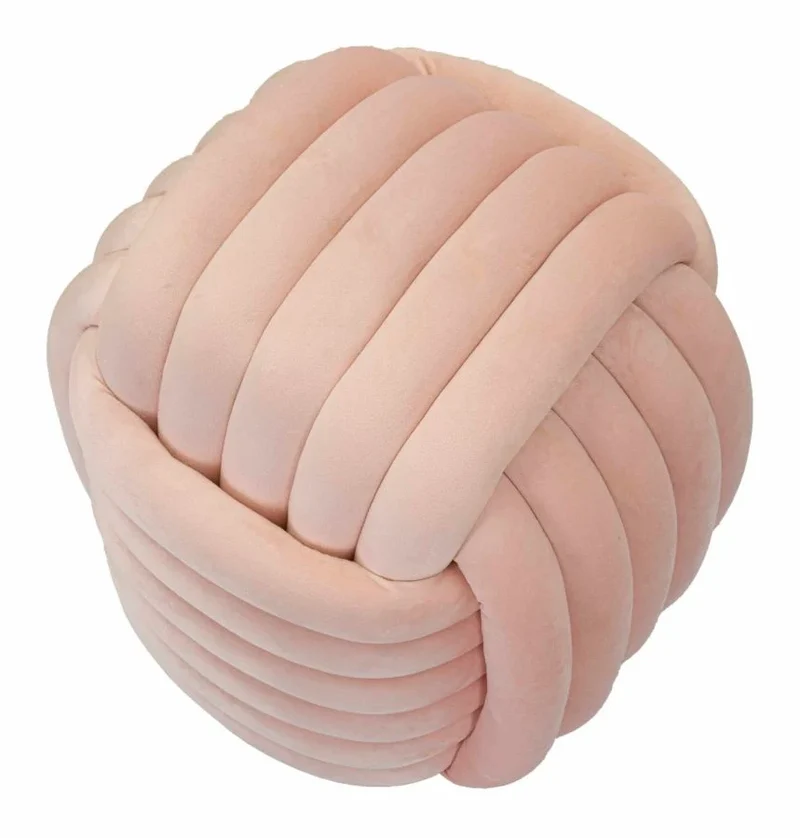 Pouf en velours rose – Siège d'appoint rembourré Sofy