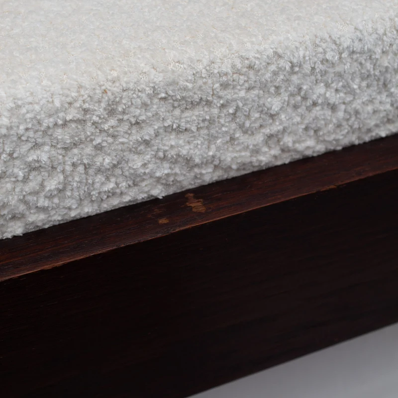 Mid-Century Wooden Bed with Sculptural Headboard