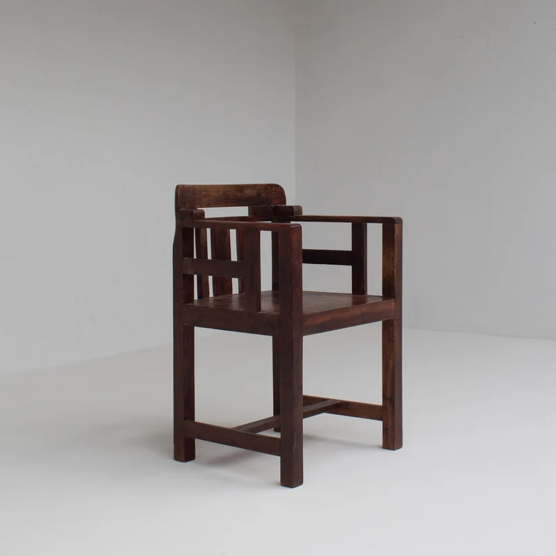 Pair of Art Deco Armchairs with Sculptural Frame