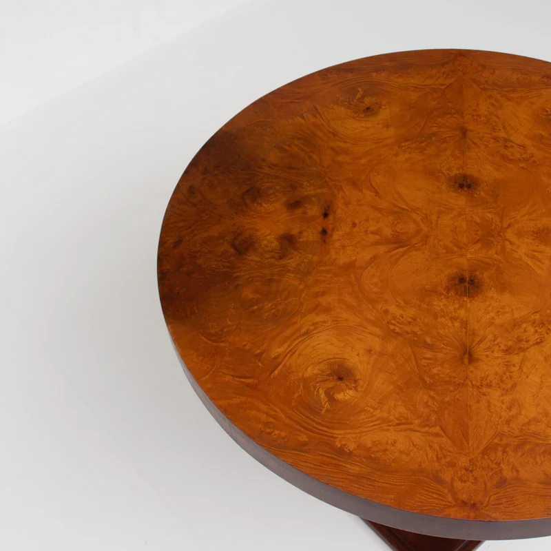Art Deco Round Table with Geometric Base