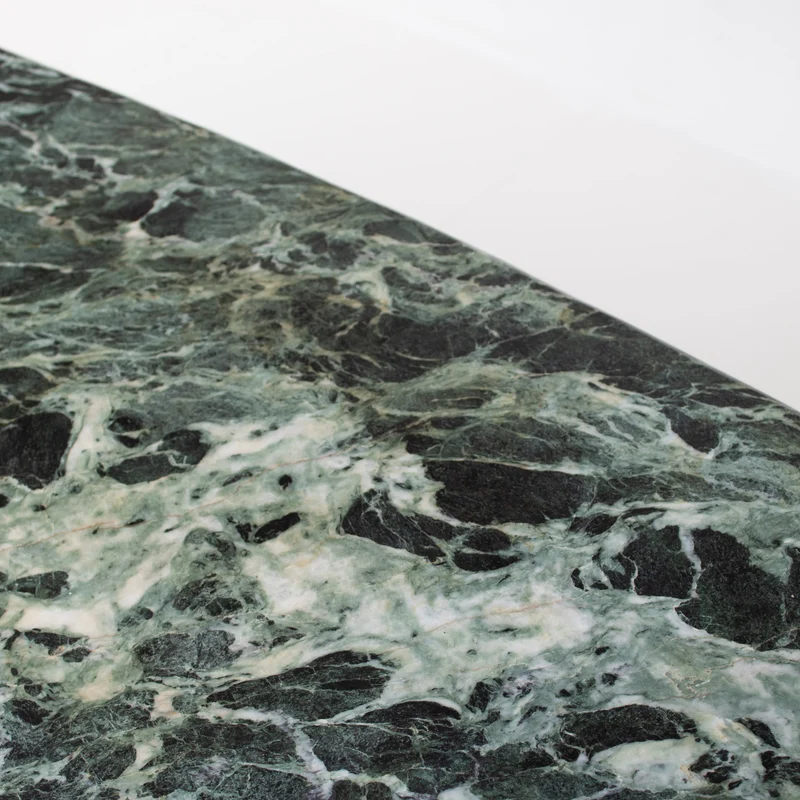 Mid Century Italian Side Table/Console with Green Marble Top