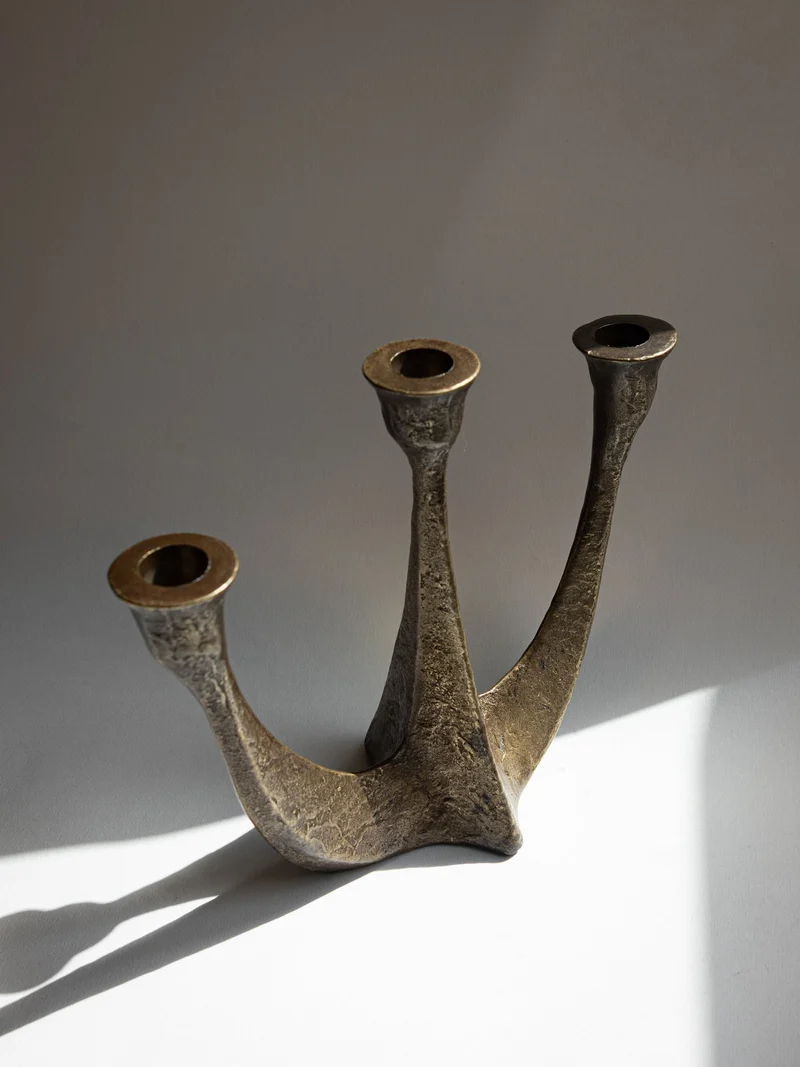 Brutalist Bronze Candelabra - Germany, c. 1970s