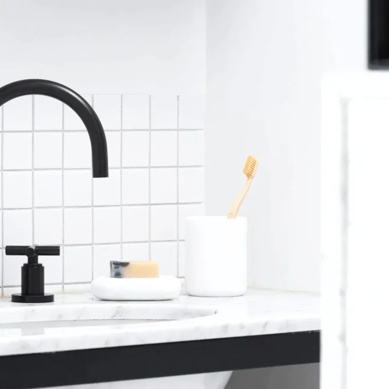 Porte-Savon en Marbre Blanc