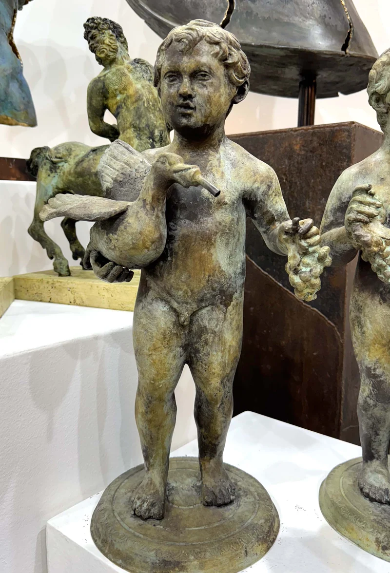 Putti enfants en paire - sculpture en bronze