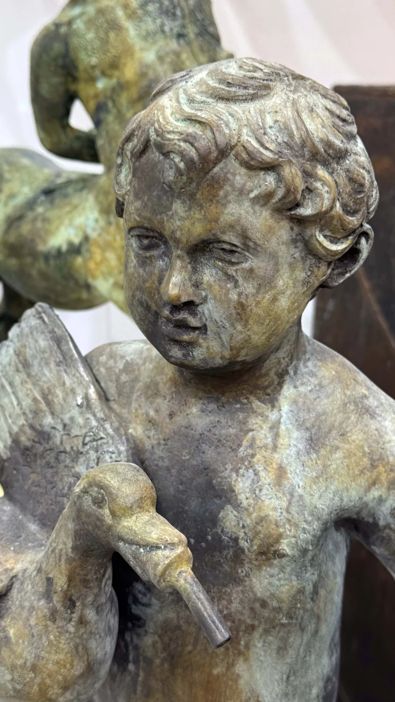 Putti enfants en paire - sculpture en bronze