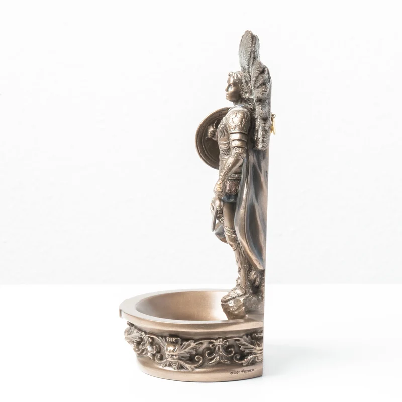 Saint Michel Archange avec Bénitier – Défenseur du Ciel (Statue en bronze à froid)