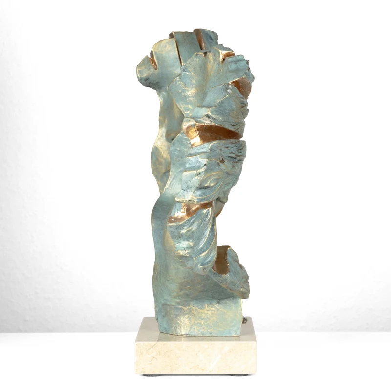 Sculpture Amants « Approaching Kiss » par Anglada sur Base en Marbre