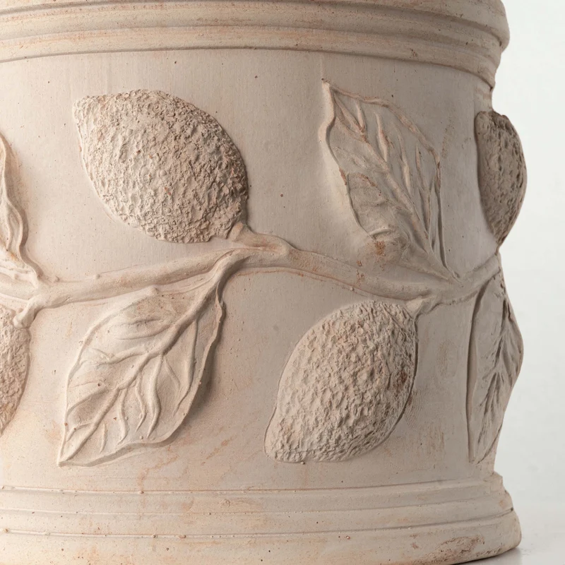Pot en terre cuite avec relief de citron (Cylindrique)