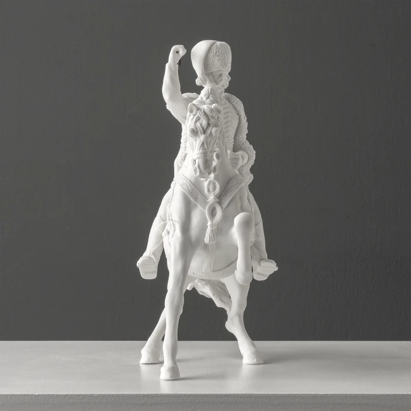 Sculpture de hussard monté – Cavalerie du XIXe siècle