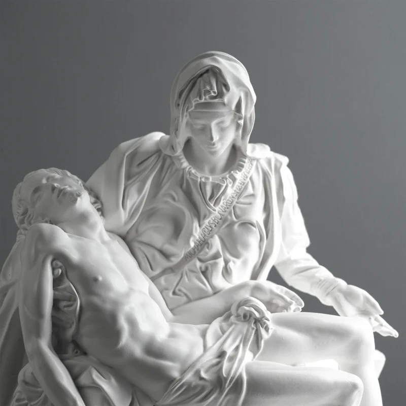 Sculpture de la Pietà de Michel-Ange – Statue Blanche (Musées du Vatican)