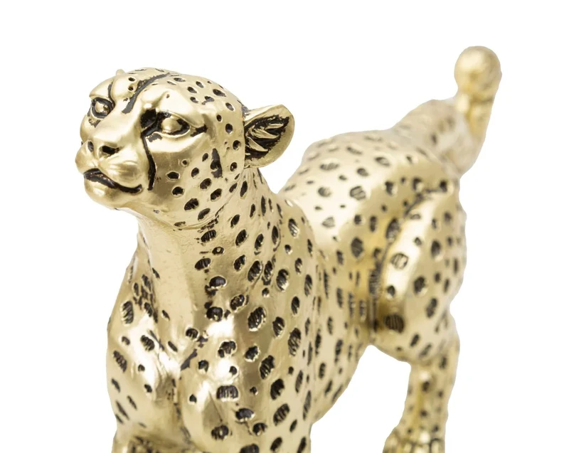 Sculpture de léopard doré (décoration moderne)