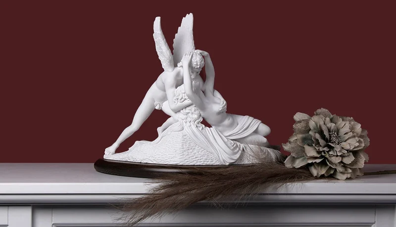 Sculpture Psyché ranimée par le baiser de l'Amour - sculpture en marbre