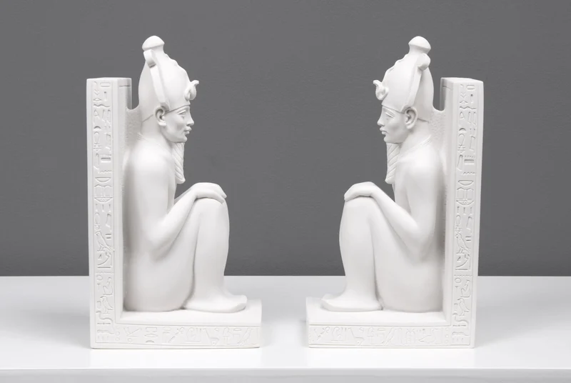Serre-livres Egyptien - Statue Osiris en paire - sculpture en marbre