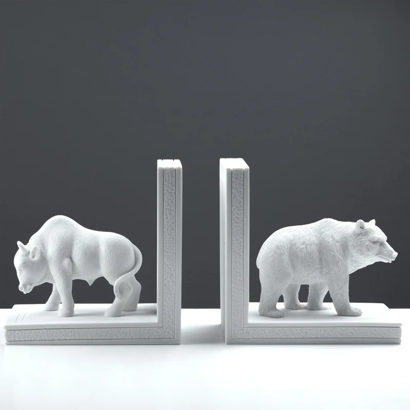 Serre-livres Taureau & Ours — Symboles de Force et d’Équilibre