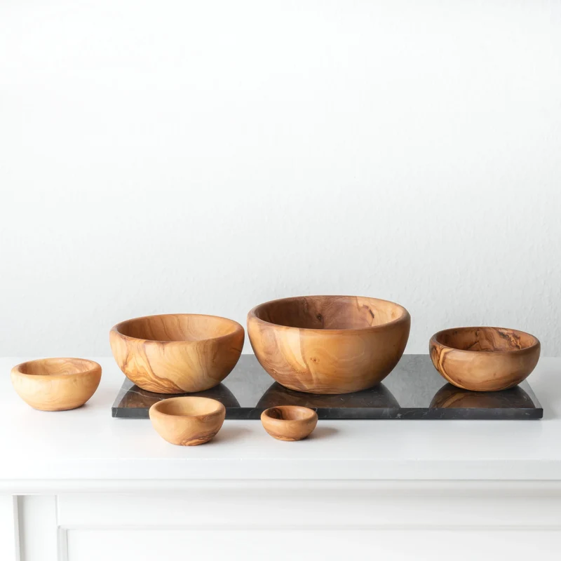 Set de Bols en Bois d’Olivier Fait Main (6 Pièces)