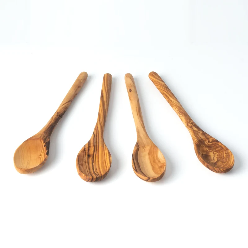 Set de Cuillères en Bois d’Olivier Fait Main (4 Pièces)