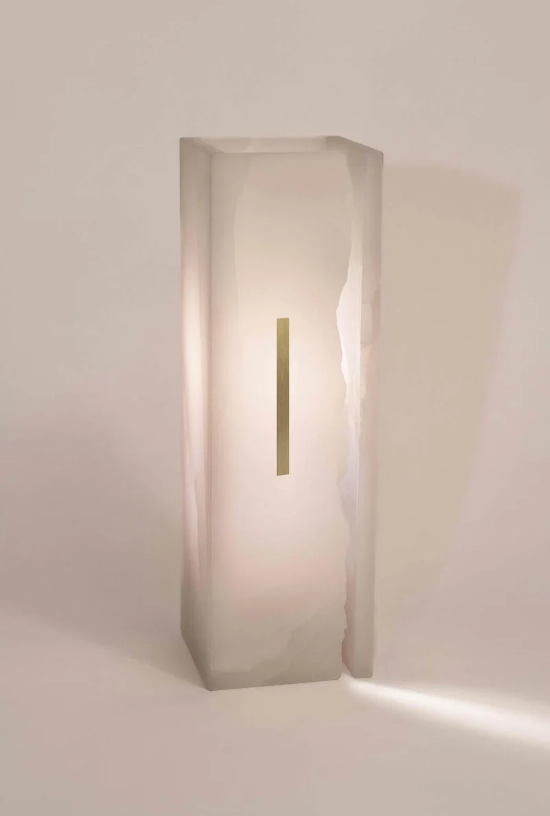 03C PURE WHITE ONIX Collectible Lighting in stone Table Lamp