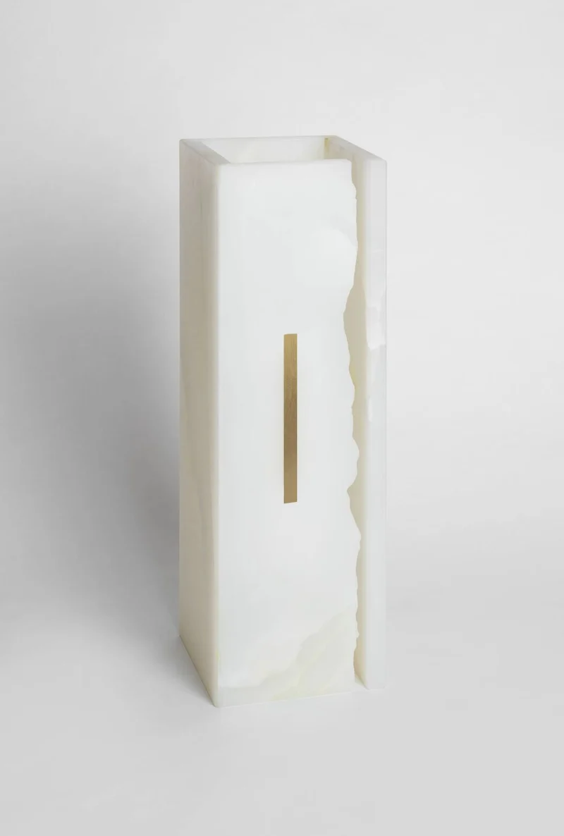 03C PURE WHITE ONIX Collectible Lighting in stone Table Lamp