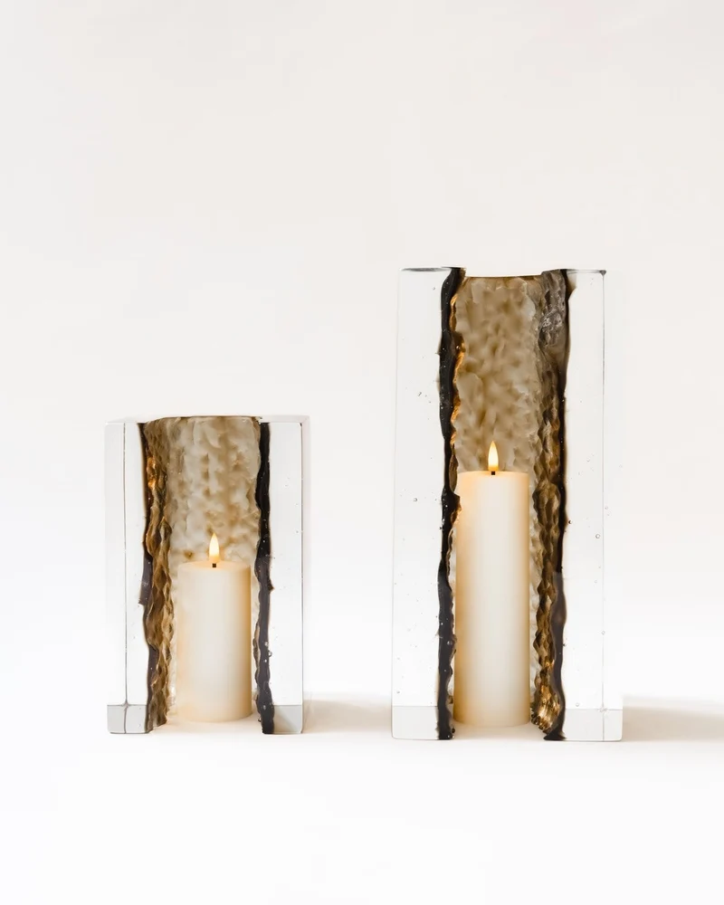 Minimalism Candle Holders in Glass - GEODA Collection - Large