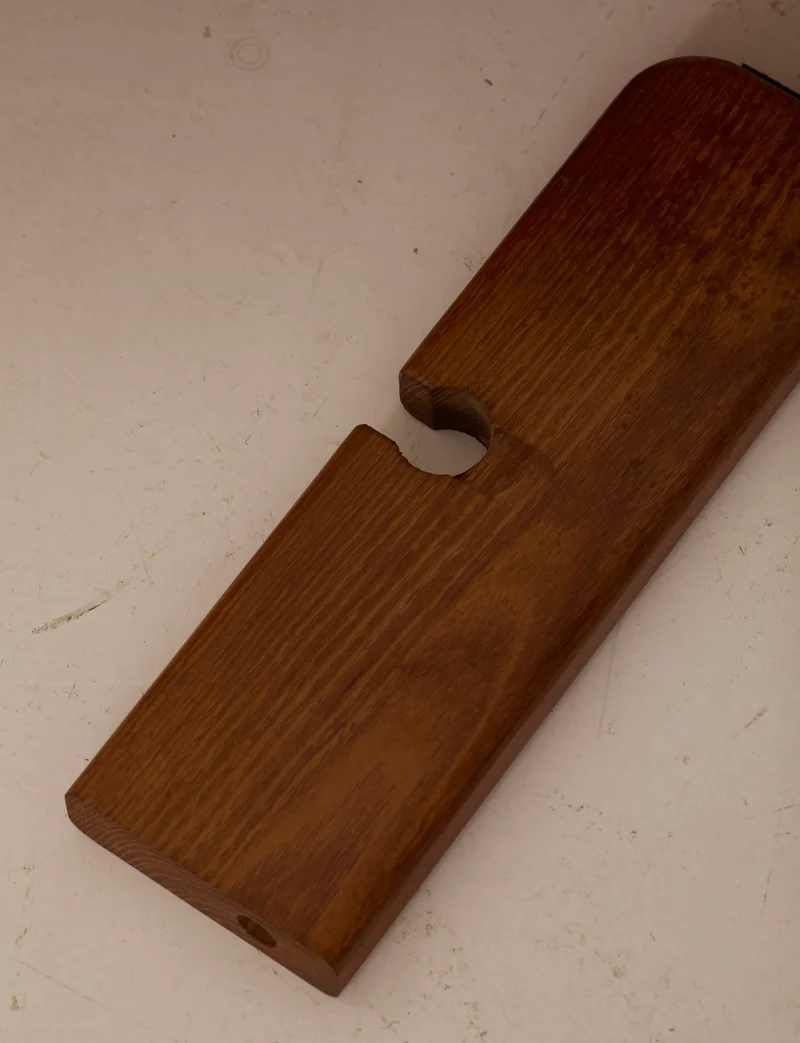 Solid elm coffee table by Alain Gaubert, vintage, France circa 1980