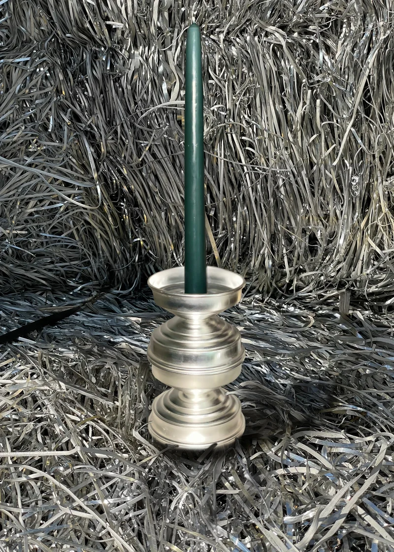 Silver Plated Candle Holders in Brass