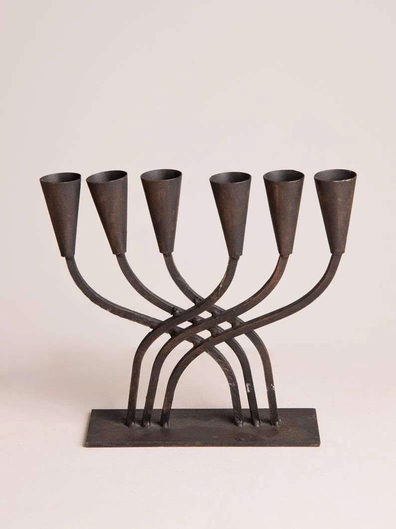 Vintage Cast Iron Candelabra – Mid Century Brutalist