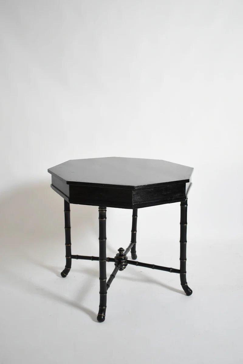 Faux bamboo octogonal table, 1910s
