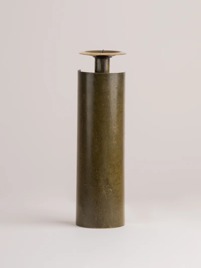 Brutalist Metal Candle Holder- Czesław Palczewski, 1970s Mid Century Modern
