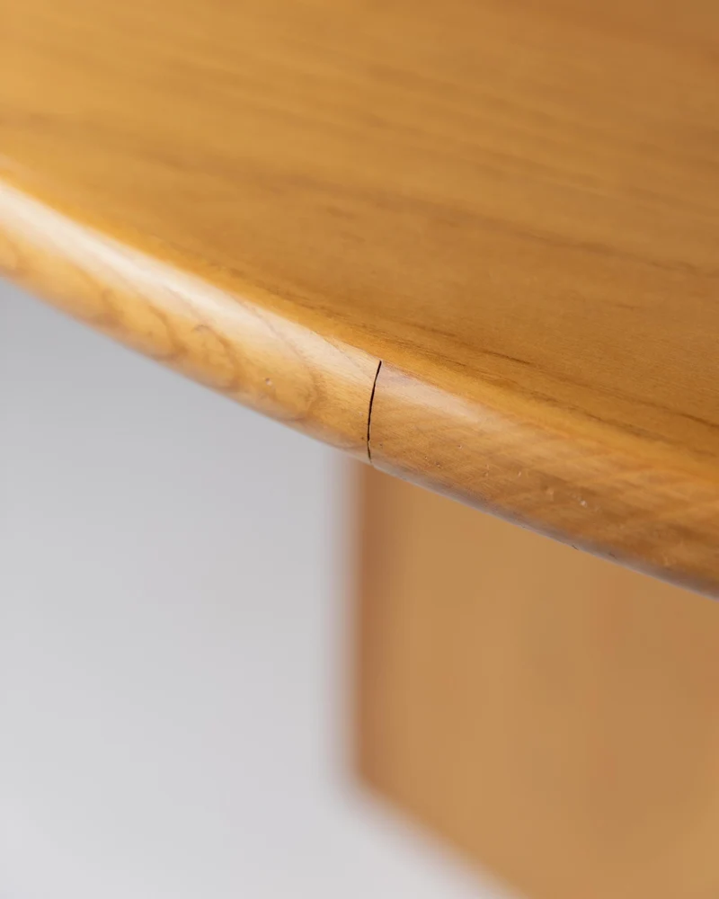 1980s Large Round Wooden Table