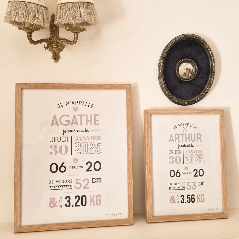 Affiche encadrée personnalisée Je M'appelle Girl