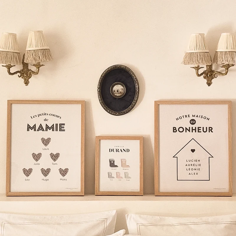 Affiche encadrée personnalisée Notre Maison du Bonheur