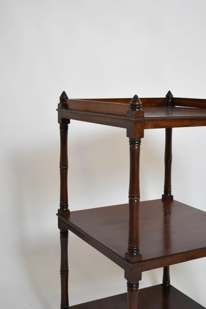 Faux bamboo bookshelves pedestal table, 1960s