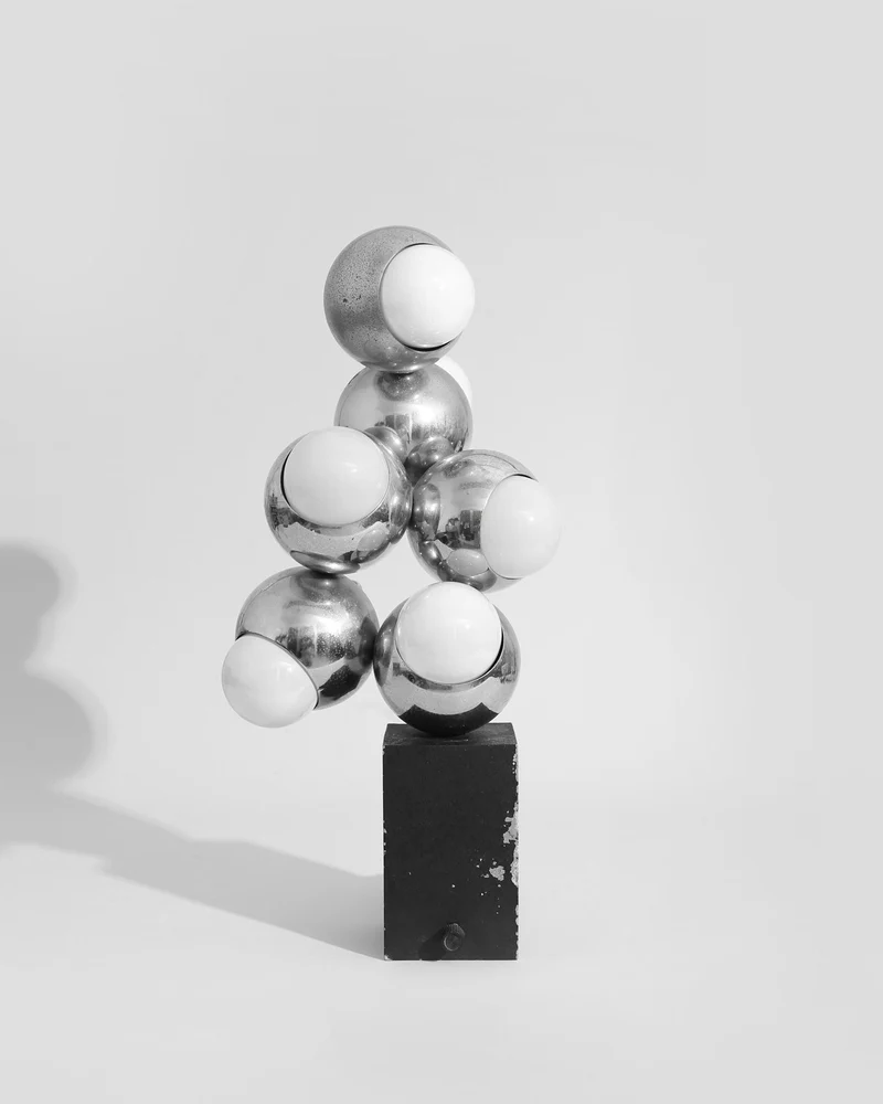 Vintage Robert Sonneman Molecule Chrome Table Lamp