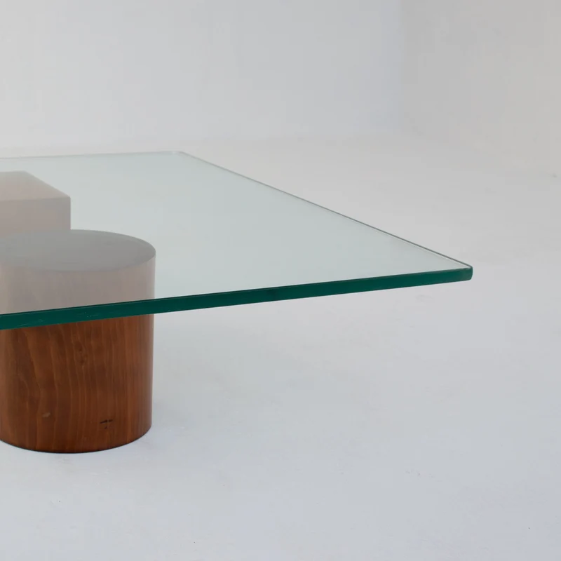Vintage Coffee Table in Wood and Glass