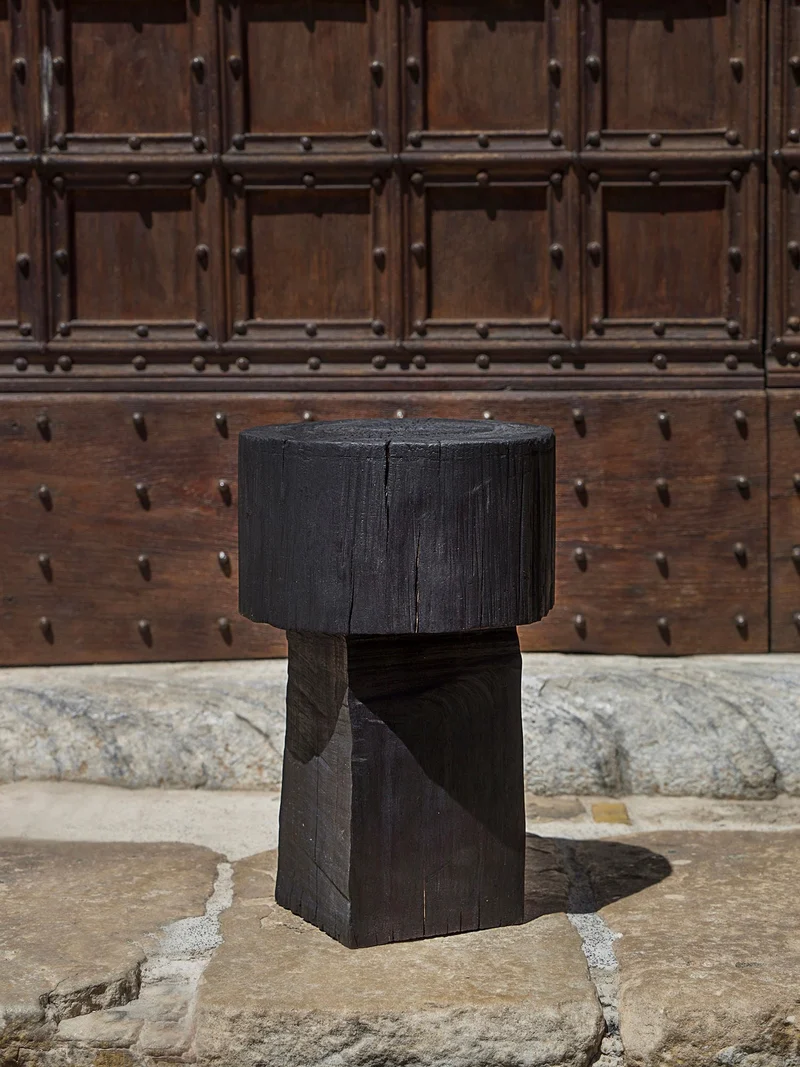 Burnt Black Coffee Tables/Stools