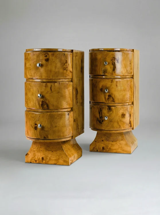 'Jumeaux Grand' Olive Burl Wood Side Table