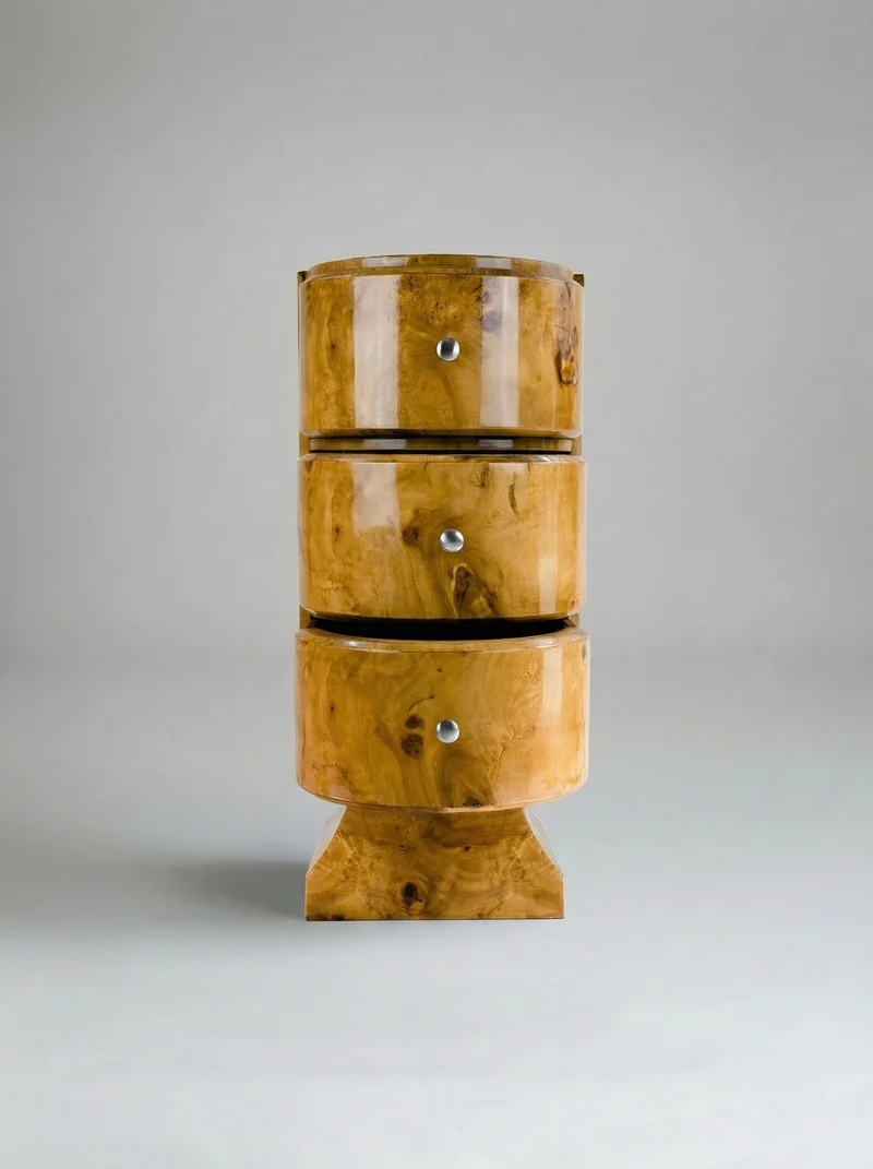 'Jumeaux Grand' Olive Burl Wood Side Table