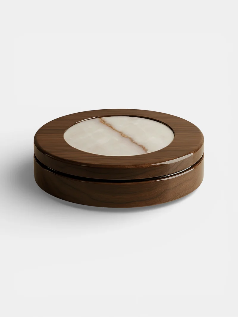 Yoyo Wood and Shell Onyx Coffee Table