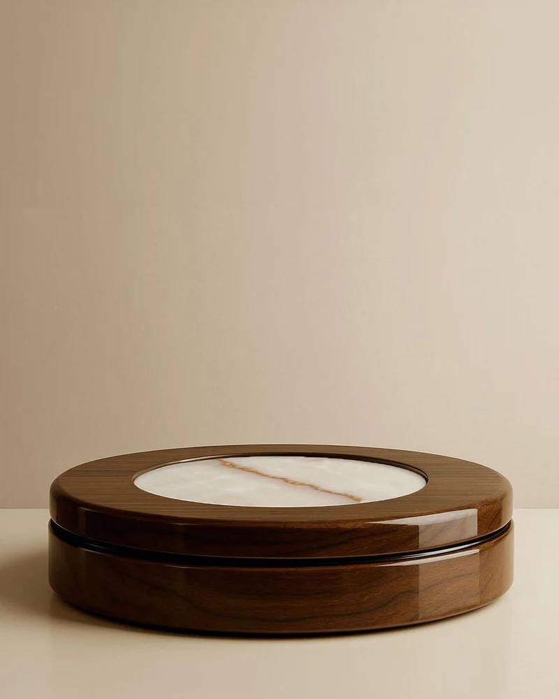 Yoyo Wood and Shell Onyx Coffee Table