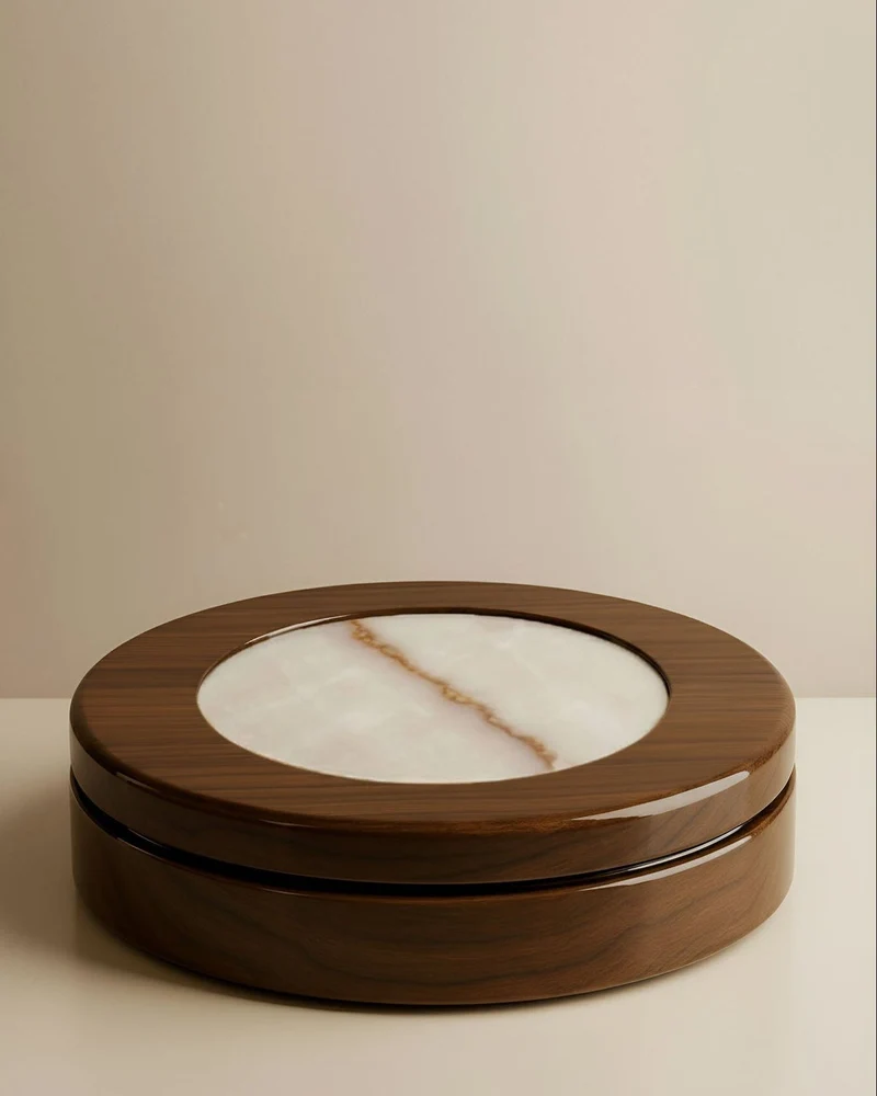 Yoyo Wood and Shell Onyx Coffee Table
