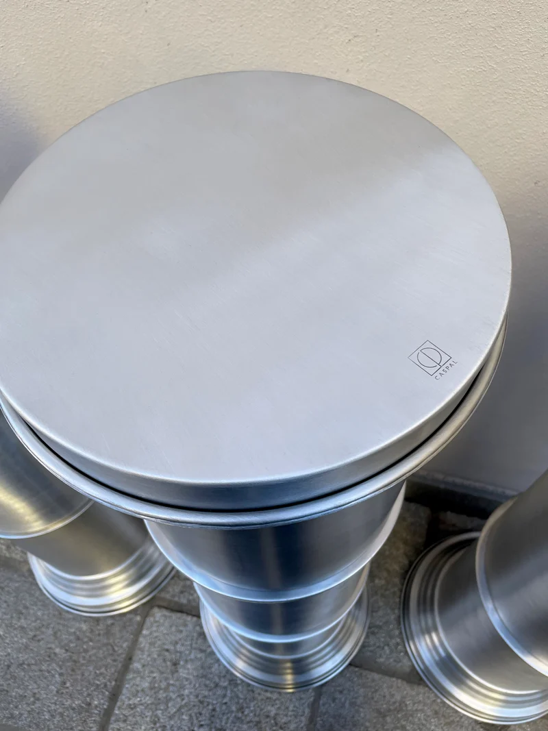 Contemporary End Tables in Metal - Brushed Contemporary Plinth Collection